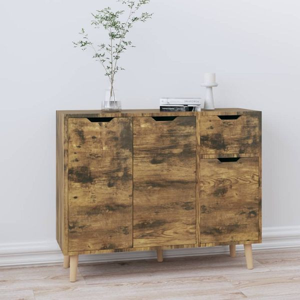 vidaXL Sideboard Räuchereiche 90x30x72 cm Holzwerkstoff, 326821