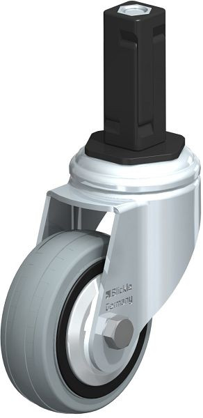 Blickle LKRA-VPA 80K-11-FA-EV13 Apparate-Lenkrolle mit Expander, Vollgummi, Grau, 848129