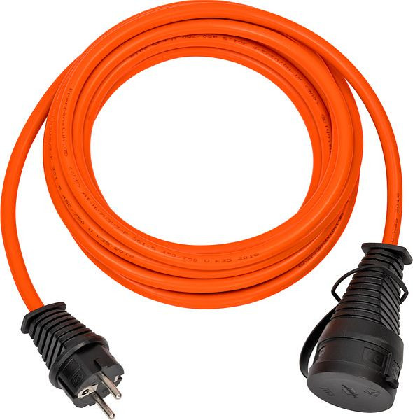 Brennenstuhl BREMAXX Verlängerungskabel (10m Kabel 1,5 in orange, Einsatz im Außenbereich IP44, bis -35 °C, öl- und UV-beständig), VE: 2 Stück, 1161590
