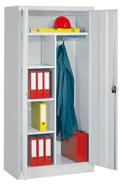 Pavoy Flügeltürenschrank 1950/500/1000, Drehgriff, durchgehender Hutboden, links 3 gepulverte Böden, rechts 1 Kleiderstange, 31314-100-501-118512