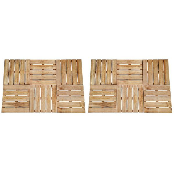 vidaXL Terrassenfliesen 12 Stück 50x50 cm Holz Braun, 276434