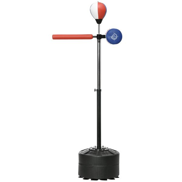 SPORTNOW Boxsack, 1,63-2,05m Boxständer mit Punchingball, Reflexstange, Pratze, A91-247V00MX