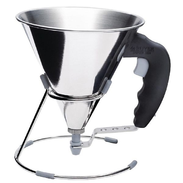 De Buyer Mini Fondanttrichter automatisch 0,8L, Trichter und Mechanismus aus Edelstahl, DN905