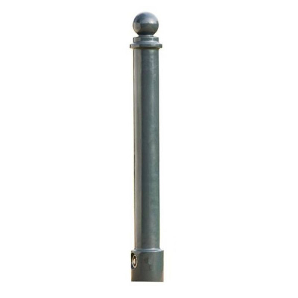 Stein HGS Stilpoller 'Eris', zum Einbetonieren inkl. Bodenhülse (300 mm), RAL 9006 weißaluminium, herausnehmbar mit 3p-Technologie, mit Sechskant, 24987-08