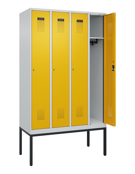 C+P Spind Evolo PLUS, Gestell, 4 Abteile, 2120x1200x500mm, 7035/1004, Verschluss Zylinderschloss, Ablageböden 4, 0490307-40 S10027