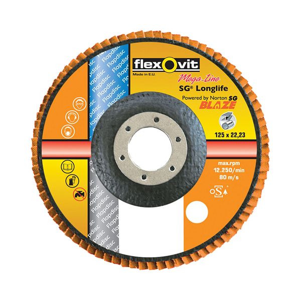 Flexovit Fächerschleifscheibe MAXX 3, Körnung: 60, VE: 10 Stück, 66261086961
