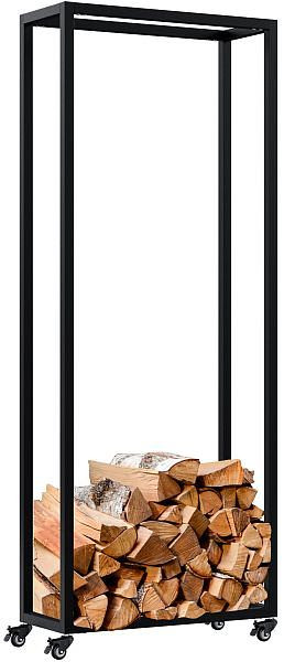 CLP Kaminholzständer Hilta 25x60x150 cm, schwarz, 326617