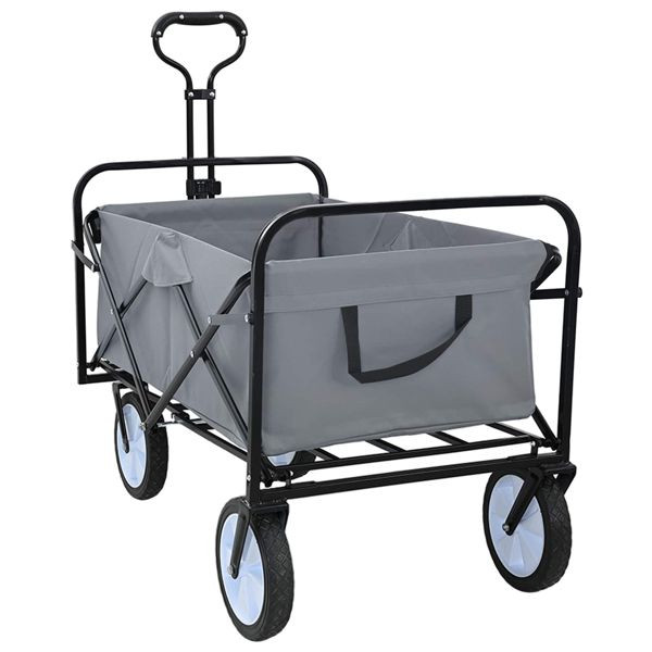 vidaXL Klapp-Handwagen Grau 94 x 53 x 99 cm Oxford-Stoff, 42020660