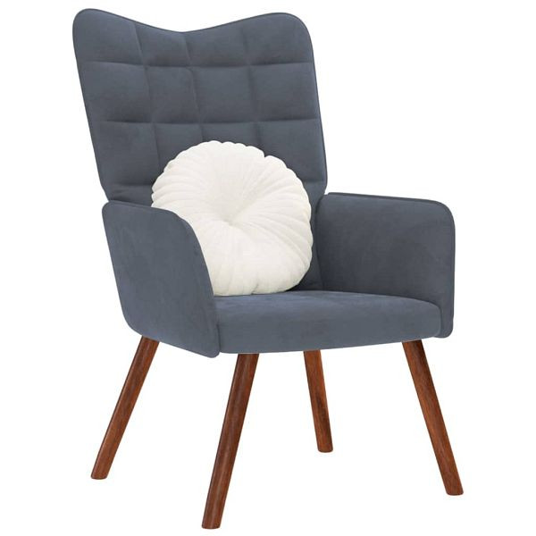 vidaXL Relaxsessel Dunkelgrau Samt, 4016811, 8721158362360