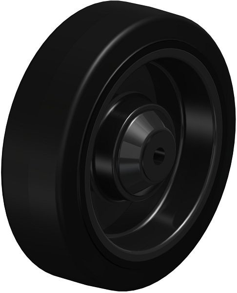 Blickle POEV 125/8K Rad aus Elastik-Vollgummi, Schwarz, 581124