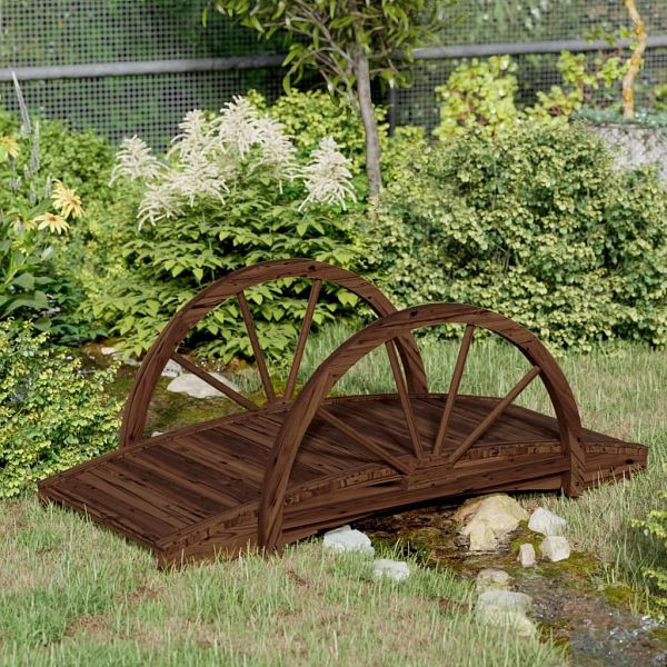 vidaXL Gartenbrücke mit Rad-Design 99x50x38 cm Massivholz Tanne, 363338