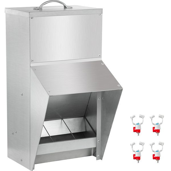 VEVOR verzinkter Geflügel-Futterspender, Hühner-Futterspender, kein Abfall, 25 lbs Metall-Futterspender, JQWSQ25BFXDDB0001V0