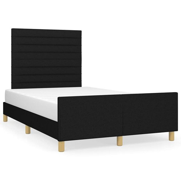 vidaXL Bettgestell mit Kopfteil Schwarz 120x190 cm Stoff, 3270522
