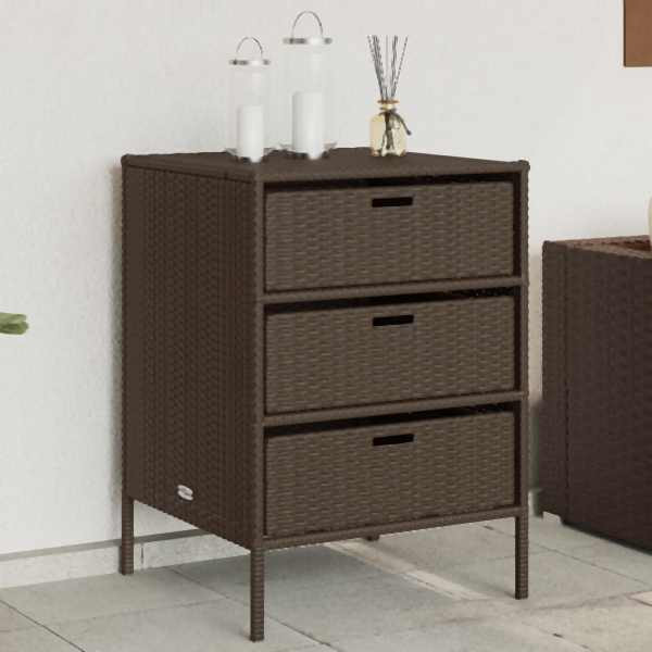 vidaXL Gartenschrank Braun 55x59x80 cm Poly Rattan, 365552