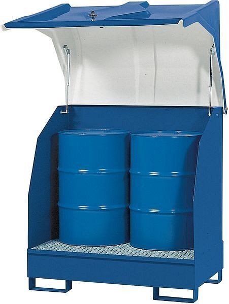 asecos Depot Stahl lackiert GiR verzinkt Staplerschuhe Volumen 205L, 1380x945x1530mm, 2609