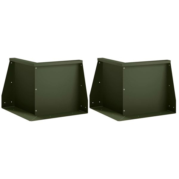 vidaXL Stützmauer 2-teilig 50 x 50 x 40 cm Stahl Olivgrün, 8015178