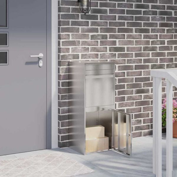 vidaXL Paketdrop-Box Schwarz 41 x 38 x 103 cm Edelstahl, 874937