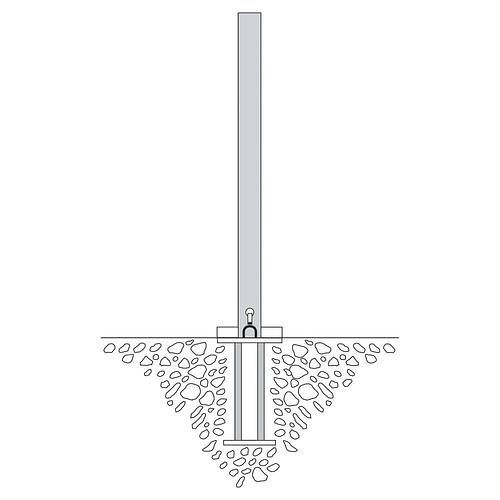 Schake Absperrpfosten, Stahl, kippbar, feuerverzinkt, zum Einbetonieren, Höhe Überflur 1000 mm, 70 x 70 mm, 310838