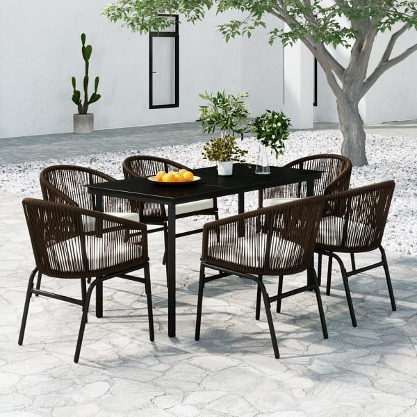 vidaXL 7-teilig Garten-Essgruppe Braun, 3099230, 8720286912041