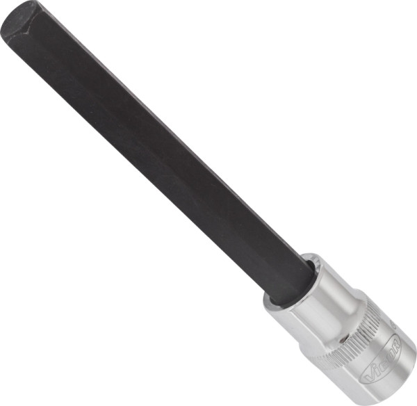 VIGOR Innensechskant Schraubendreher-Einsatz, Vierkant hohl 12,5 mm (1/2 Zoll), Innen-Sechskant Profil, 12 mm, Länge: 140 mm, VE: 5 Stück, V2085