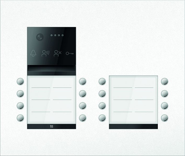 TCS Türkontrollsystem PES PRO IP Video Außenstation 16T 4 Spalten UP RAL9010 reinweiß, AVU400416-0019