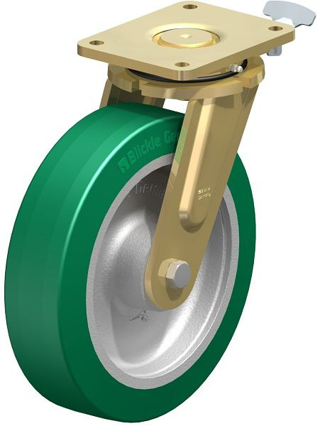Blickle LS-GST 302K-RI4 Stahlgeschweißte Schwerlast-Lenkrolle, schwere Drehkranz-Ausführung, Blickle Softhane®, Grün, 760194