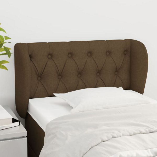 vidaXL Kopfteil mit Ohren Dunkelbraun 83x23x78/88 cm Stoff, 3117457