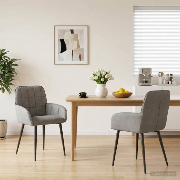 vidaXL Esszimmerstühle 2-teilig Samt Hellgrau 57 x 50 x 85 cm, 42034271