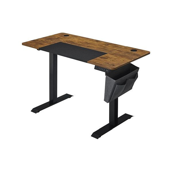 SONGMICS Höhenverstellbarer Schreibtisch vintagebraun-schwarz, LSD015X01