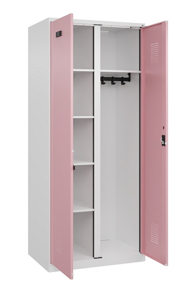 C+P Wäsche-/Garderobenspind Evolo PLUS, 2 Abteile, 1850x800x500mm, 9016/3015, Zylinderschloss, 049600-22 S10045