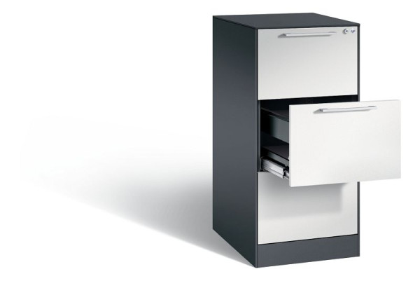 C+P Hängeregistraturschrank Asisto, H1010xB440xT600mm, Farbe: Schwarzgrau / Lichtgrau, Bügelgriff, 146245-311 S10014