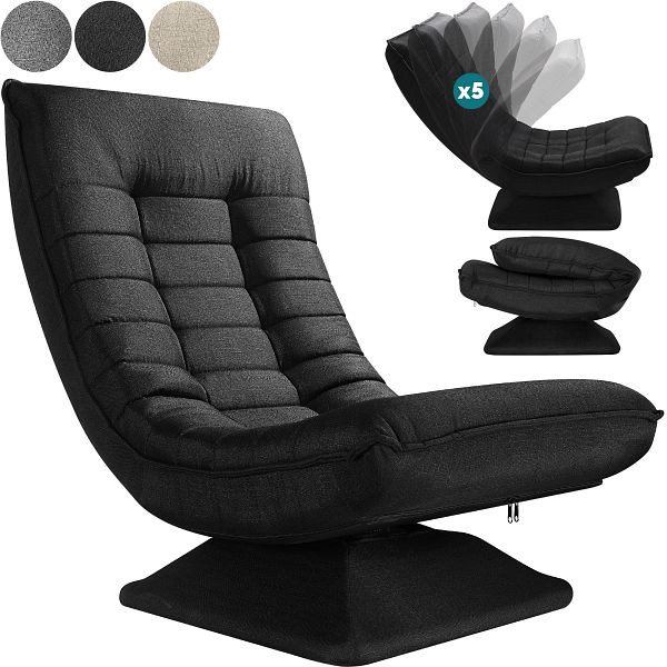 casaria Relaxsessel Aberdeen Schwarz Stoff, 109636, 4251779130320
