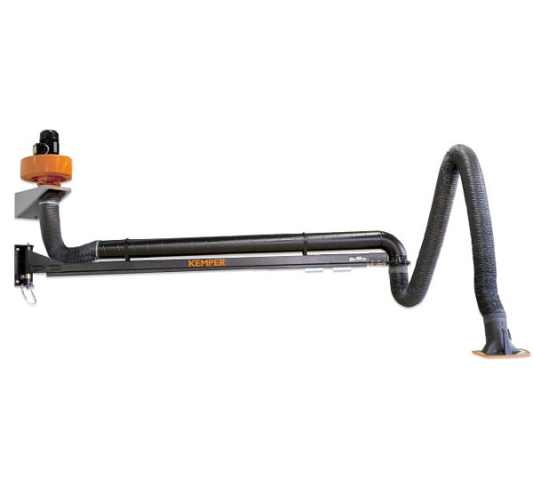ELMAG Abluftset mit Absaugarm 5m in Schlauchausführung / einteiliger Ausleger, Länge: 5m, Ø 150 mm~ (ohne Filter), 57532