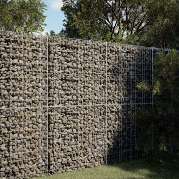 vidaXL Gabione mit Deckel 100x50x200 cm Verzinktes Eisen, 3295166