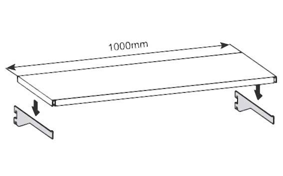 hofe Konsolträger für Wandregale - 175 mm, lichtgrau, K624175