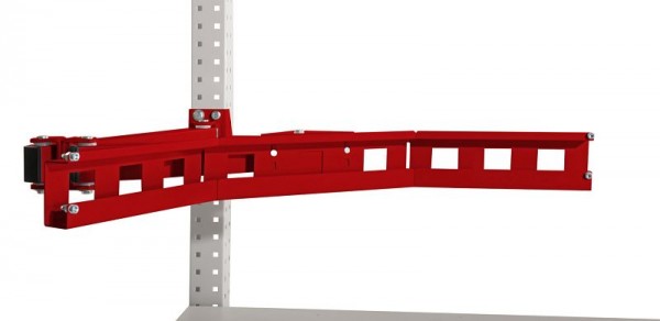 Manuflex Boxen-Einfachträger-Element für Stahl-Aufbauportale zum optimalen Zugriff auf Sichtlagerkästen, Rubinrot, ZB3976.3003