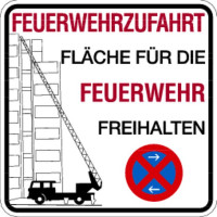 Produktbild von Schilder Klar Brandschutzzeichen Feuerwehrzufahrt Fläche freihalten, 500x500x2 mm Aluminium 2 mm, 2956/25 Schilder Klar Brandschutzzeichen Feuerwehrzufahrt Fläche freihalten, 500x500x2 mm Aluminium 2 mm, 2956/25