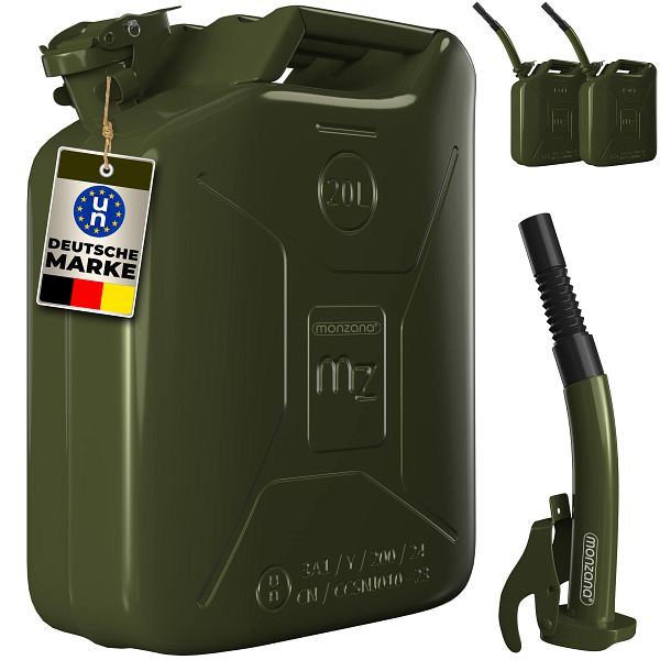 monzana Metallkanister 20L 3er-Set inkl Ausgießer, 109366