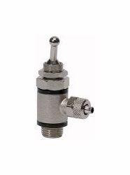 Riegler 2/2-Wege-Kipphebelventil, Druckanschluss beidseitig, Anschluss Schnellverschraubung, 107010