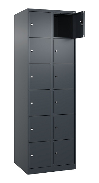 C+P Schließfachschrank Evolo PLUS, 12 Fächer, 1850x600x500mm, 7016/7016, 049000-206 S10016