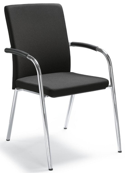 Deskin Besucher- und Konferenzstuhl RIVA 4, Schwarz, 570 x 680 x 920 mm, Gestell: Verchromt, 277563