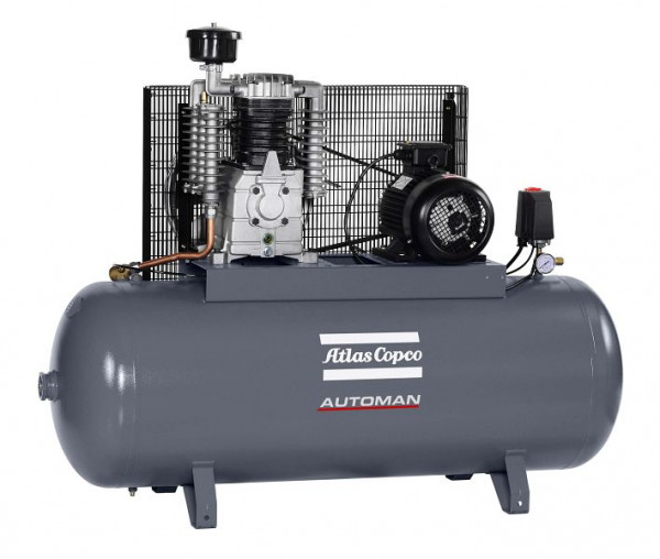 Atlas Copco Kolbenkompressor AC 55-11E 90T, Keilriemenantrieb, 400V/3Ph/50Hz, ölgeschmiert, luftgekühlt, stationär, 90 l, 6270344105