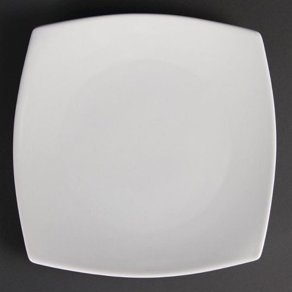 Olympia Whiteware abgerundete quadratische Teller 24cm, VE: 12 Stück, U170