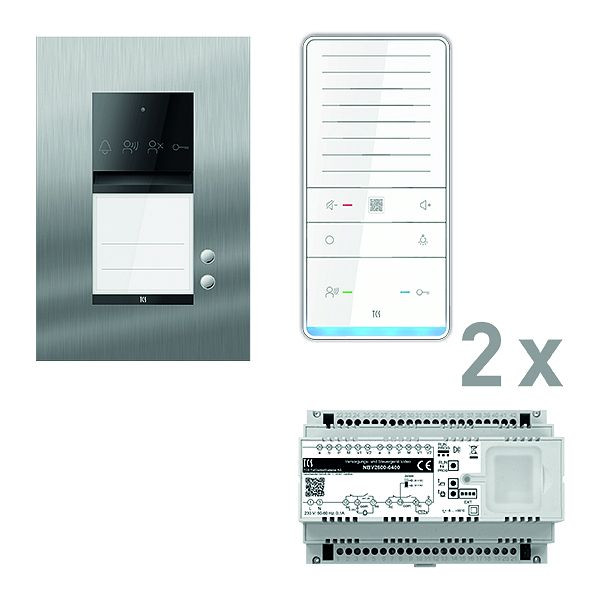 TCS Türkontrollsystem audio: pack PRO 2WE Außenstation ASU 2T UP 2x Freisprecher ISW6031 Steuergerät, PAUF021/006
