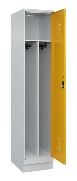 C+P Spind Evolo PLUS, mit Sockel, 1 Abteil, 1950x400x500mm, 7035/1004, Verschluss Zylinderschloss, 049020-12F S10027