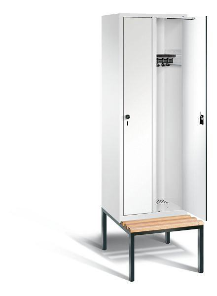 C+P Garderobenschrank Evolo, H2090xB610xT815mm, Farbe: Verkehrsweiß / Dekor Weiß, 48050-20 S10494