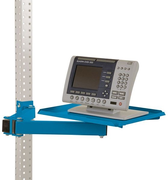 Manuflex Ablageboard, drehbar für UNIVERSAL und PROFI, BxT 570 x 370 mm, mit Doppelgelenk-Schwenkausleger, Lichtblau, ZB3569.5012