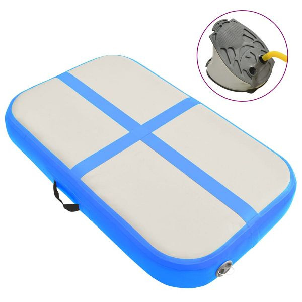 vidaXL Aufblasbare Gymnastikmatte mit Pumpe 60x100x15 cm PVC Blau, 92653