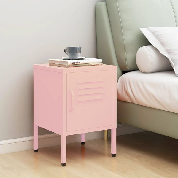 vidaXL Nachttisch Rosa 35x35x51 cm Stahl, moderner Charme, 336211