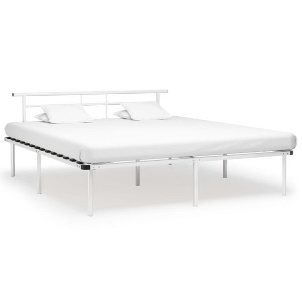 vidaXL Bettgestell Weiß Metall 180x200 cm, elegant, 324836